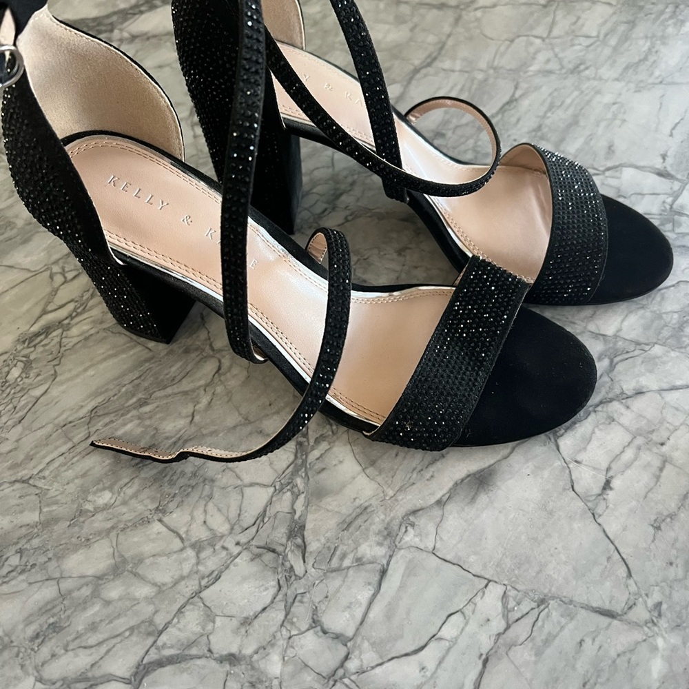 Kelly & Katie Black Strappy Heels